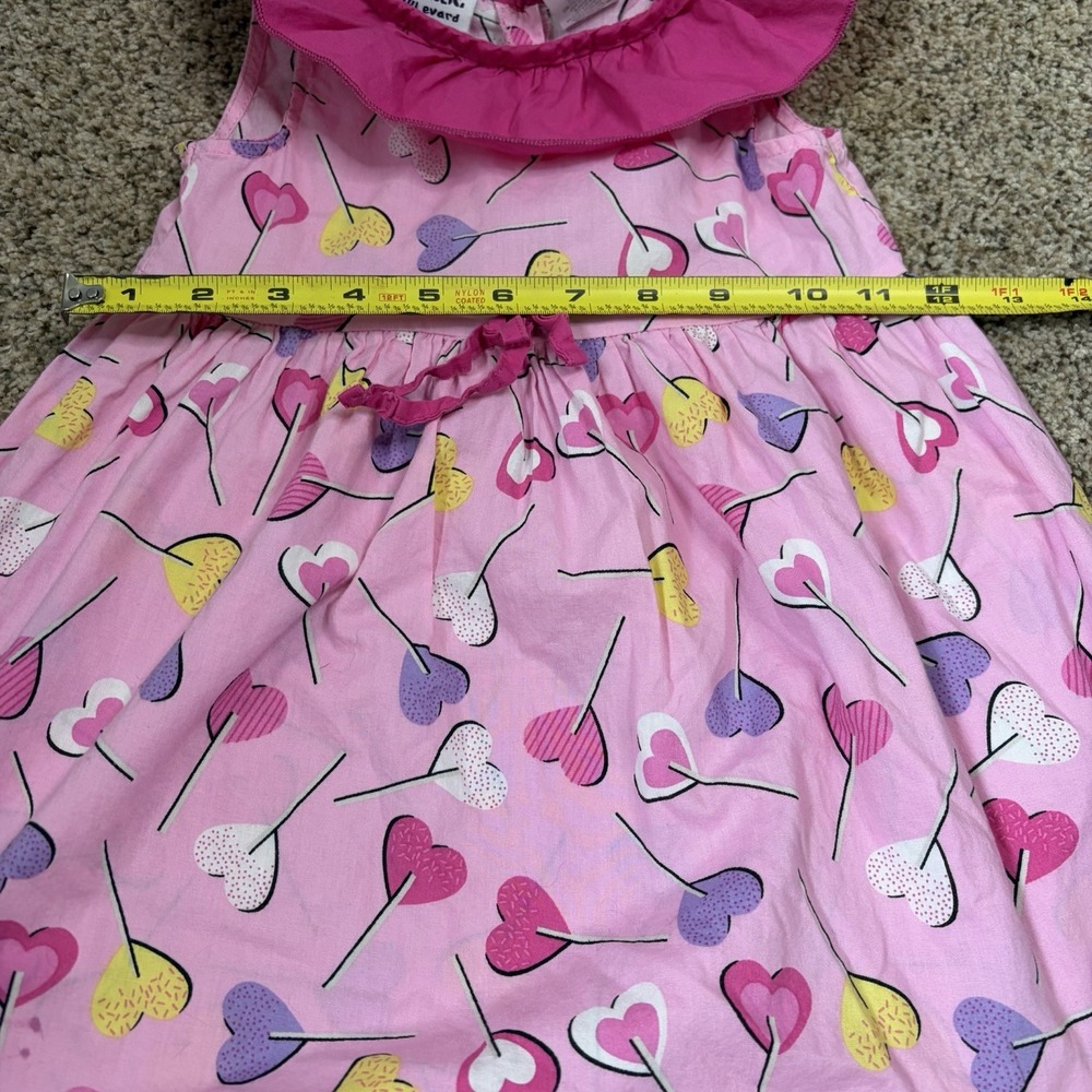 Blueberi Boulevard Girls Pink Candy Heart Ruffle 4T Party Dress Valentine Cotton - Picture 6 of 7